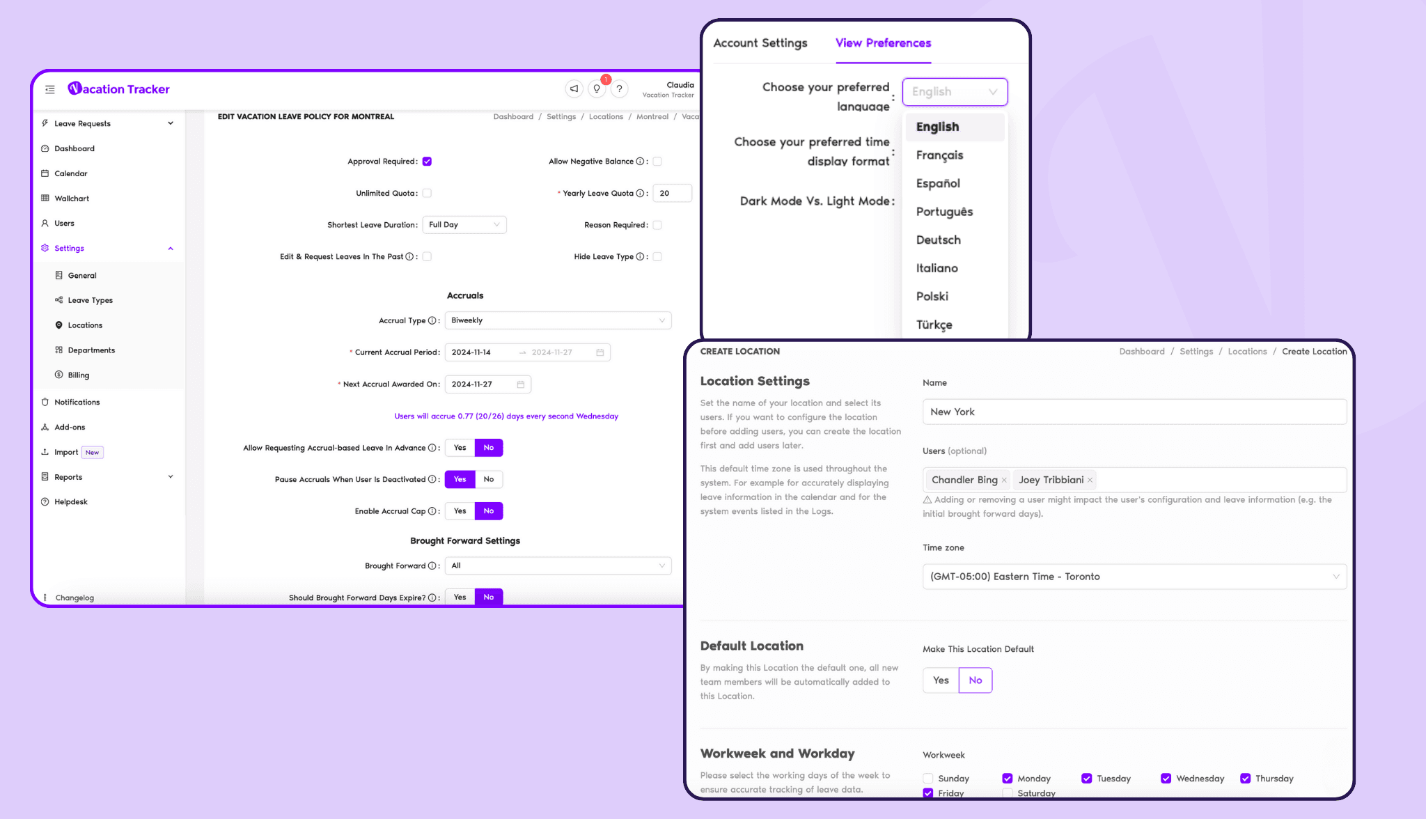 Vacation Tracker Set Up