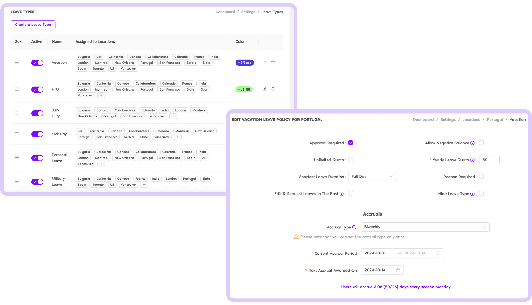 Leave Types and Policies