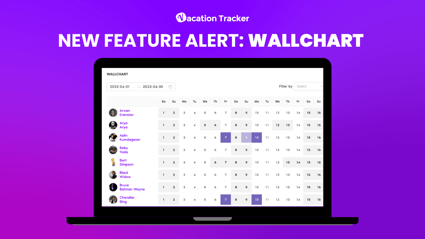 New Feature Alert: Wallchart in Vacation Tracker