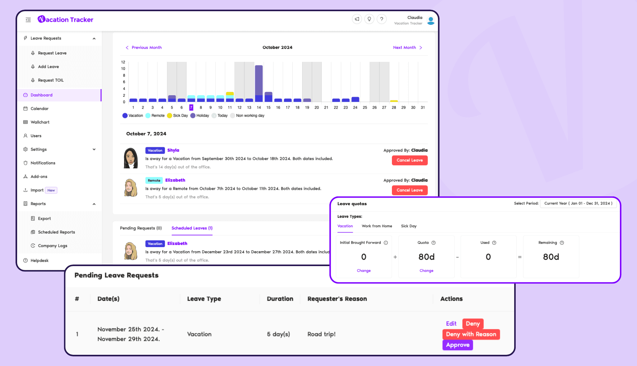 Leave Management in Vacation Tracker