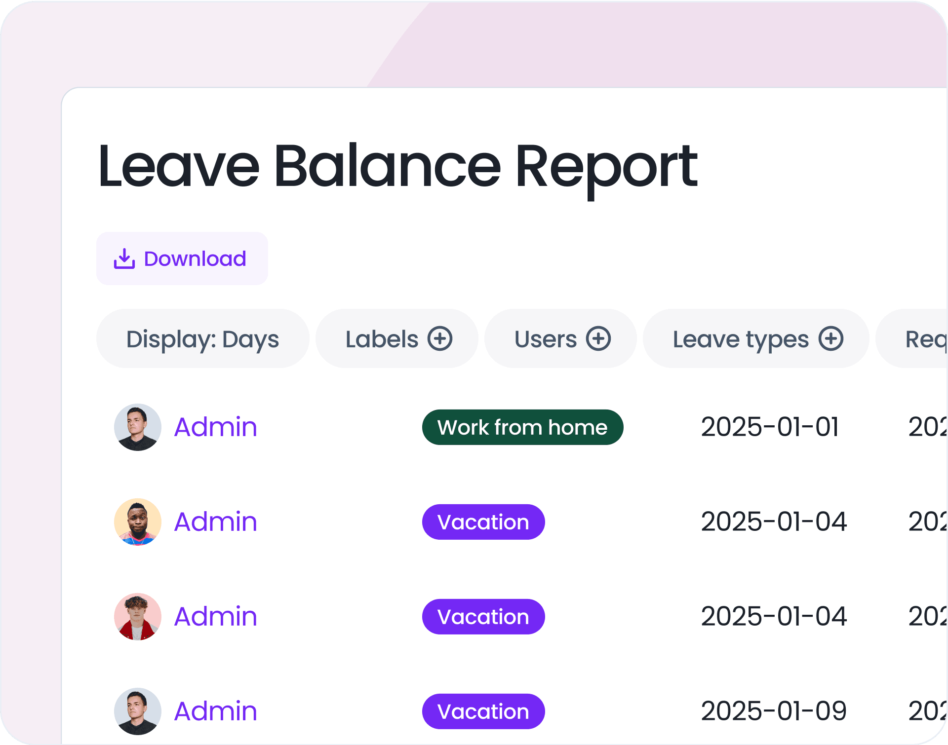 Leave Balance Report