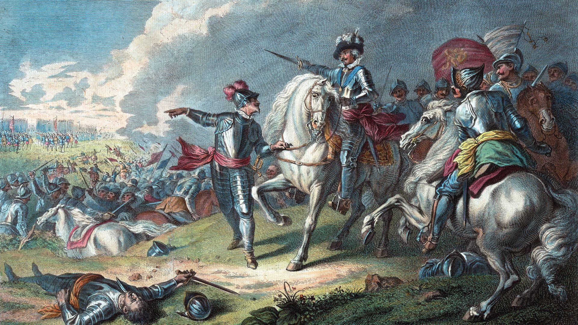 Tableau de la bataille de Naseby lors de la guerre civile britannique