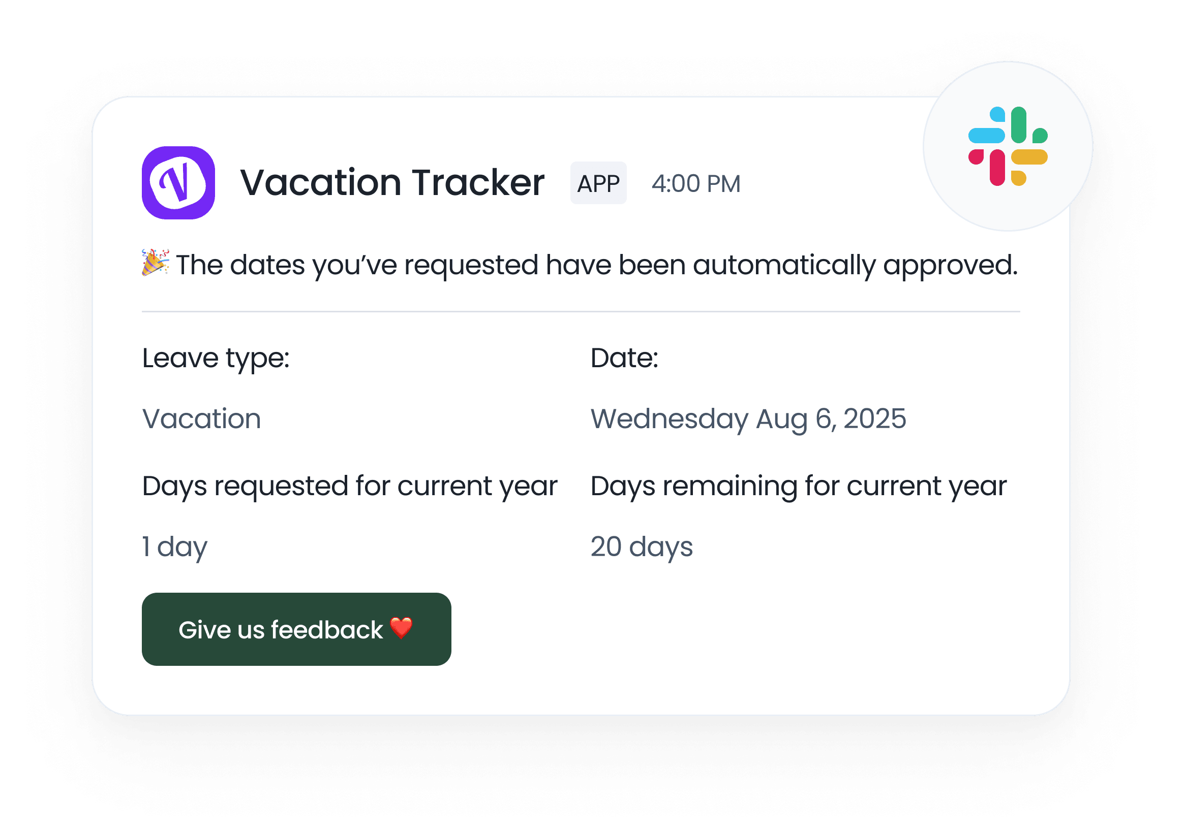 Stay on Top of Your Leave in Slack