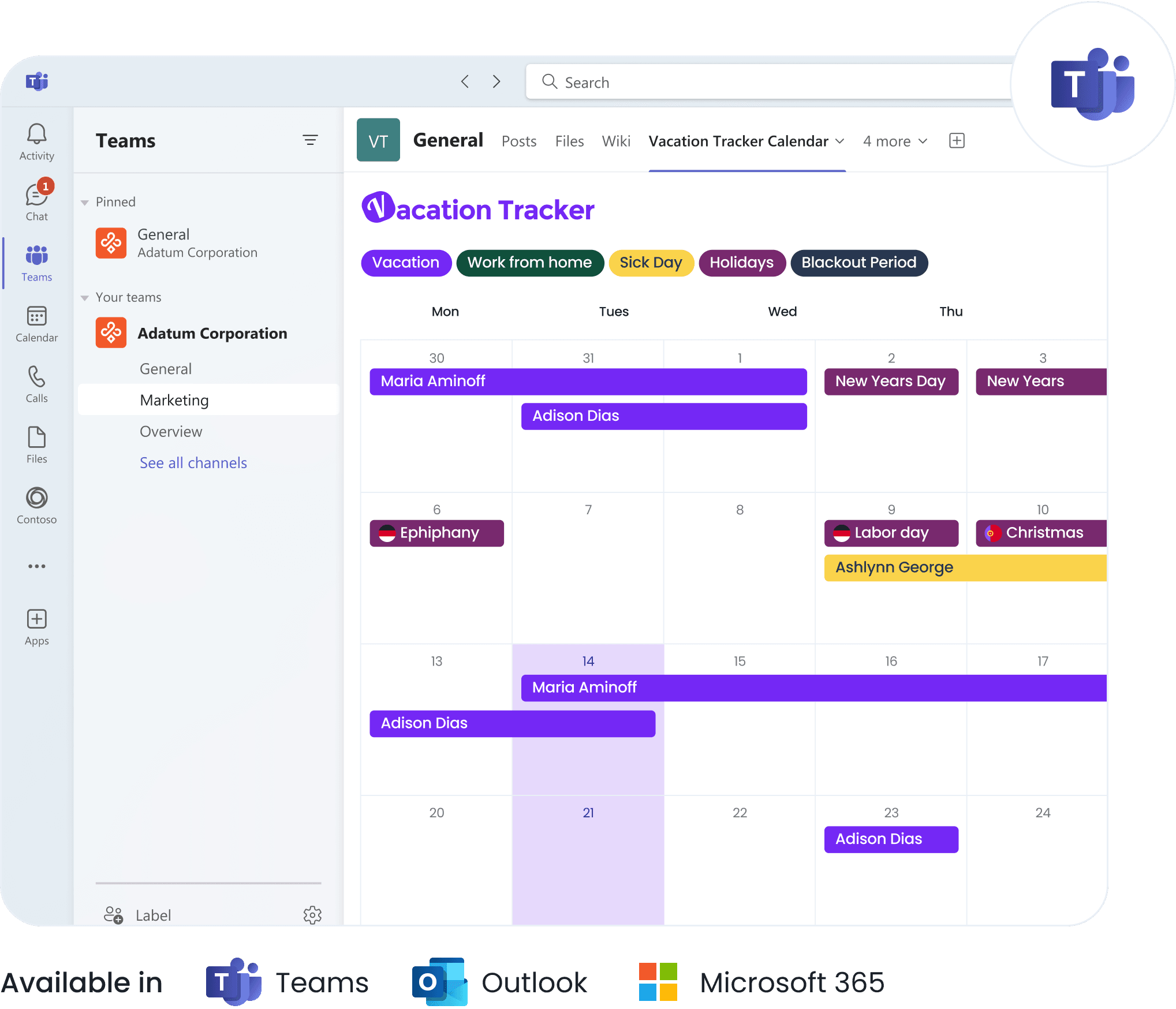 Stay on Top of Team Leave with the Vacation Tracker Calendar