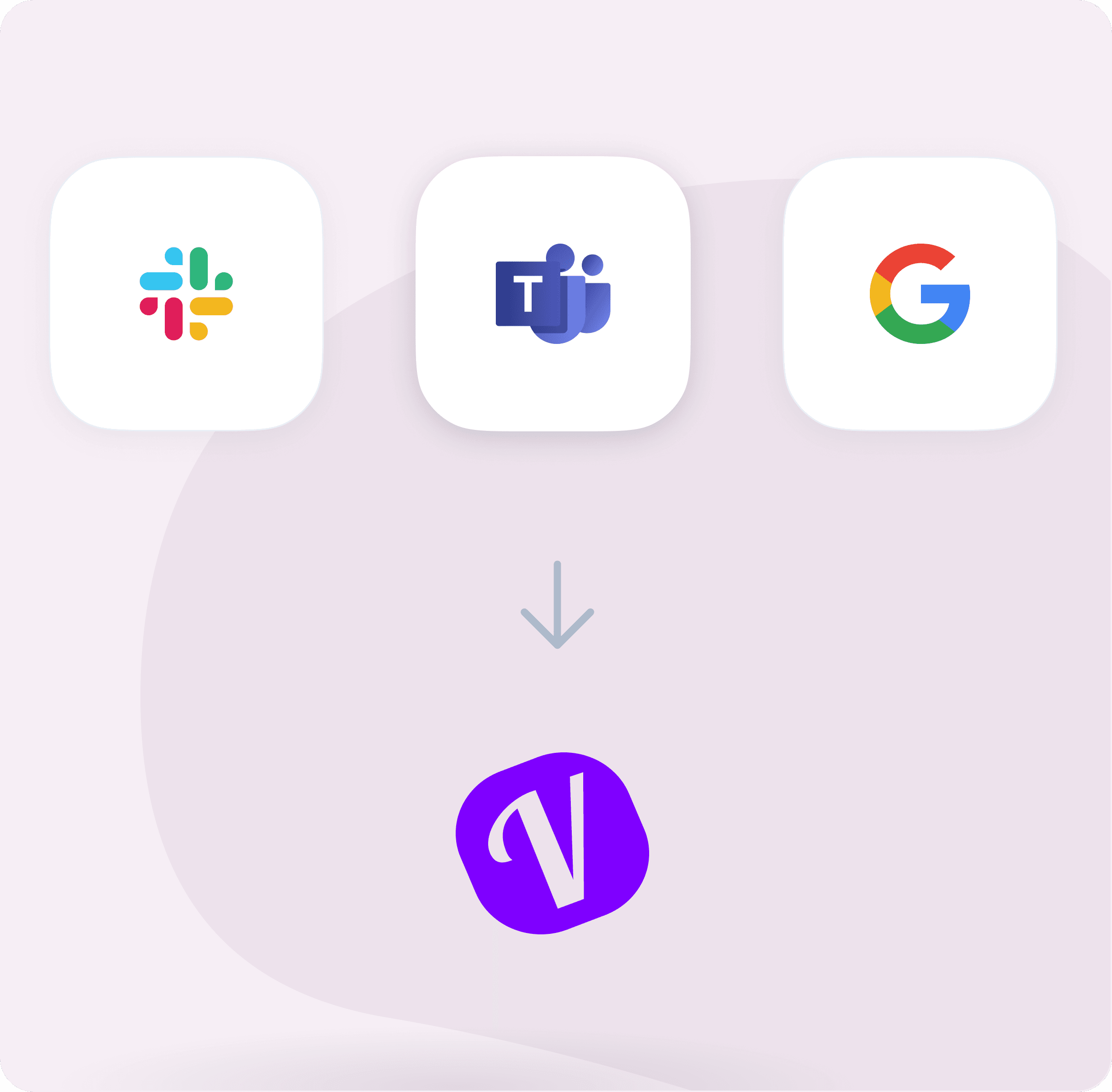 Works with Slack, Microsoft Teams, and Google Workspace.