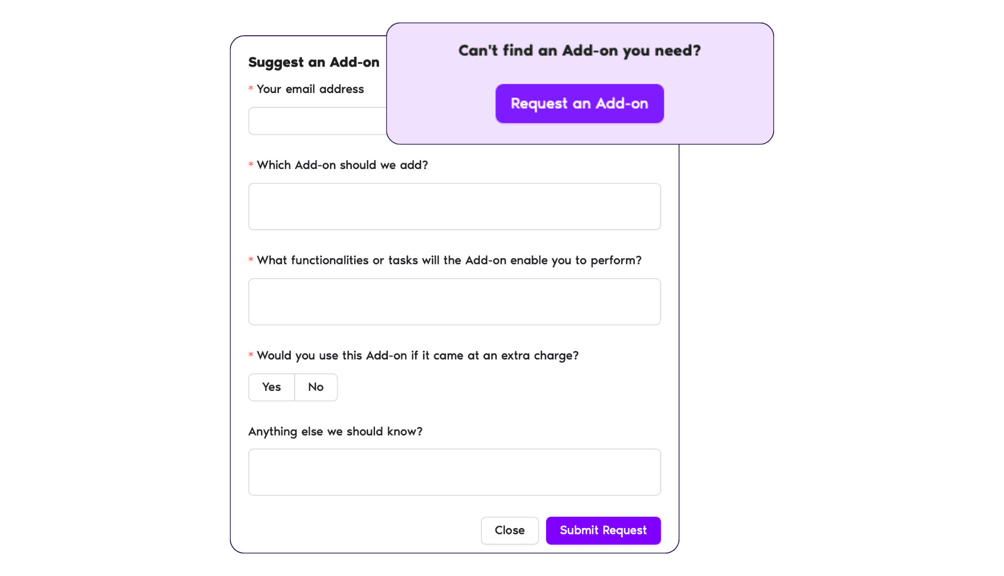 How to Request a New Add-On