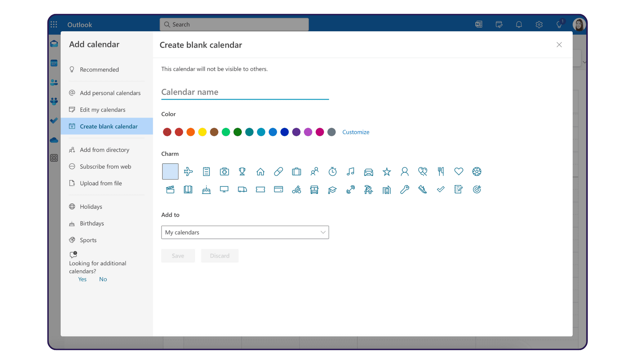 Vacation Calendar in Outlook Method 1 #2