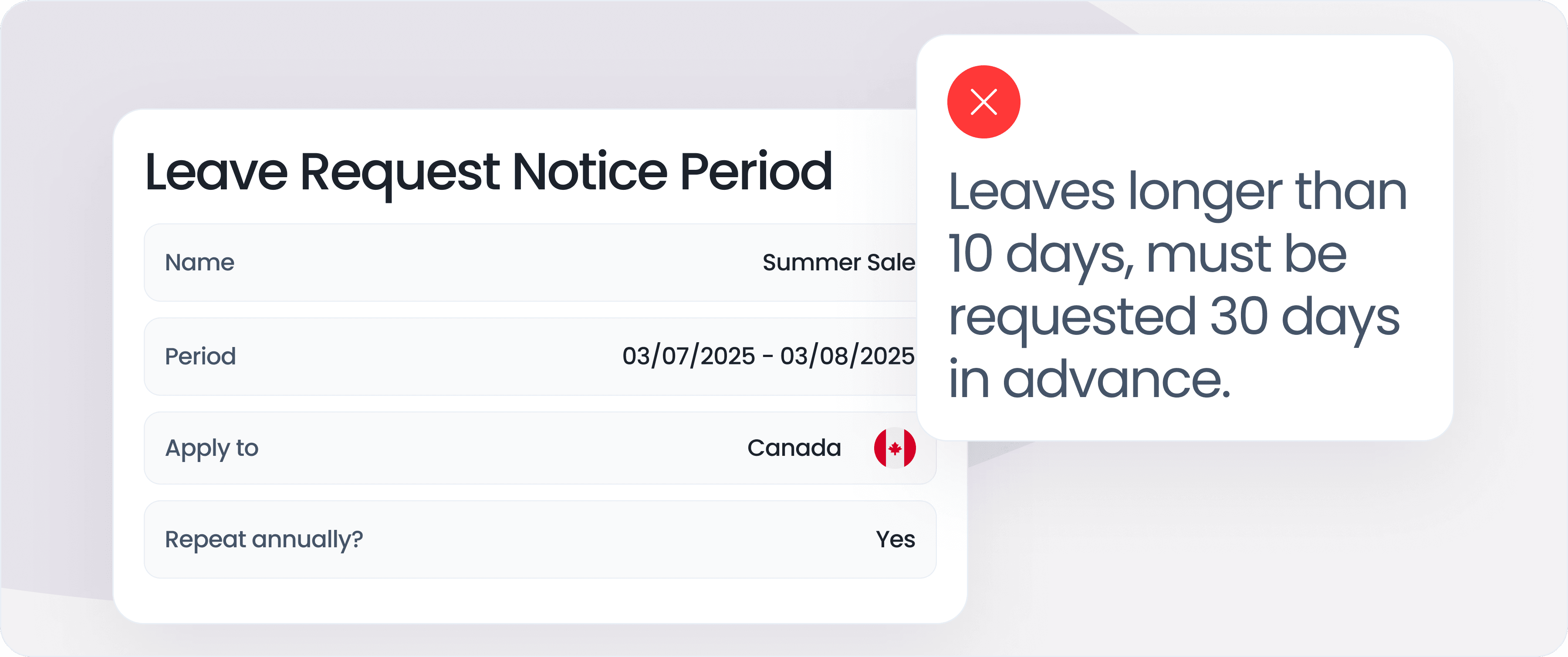 Leave Request Notice Period