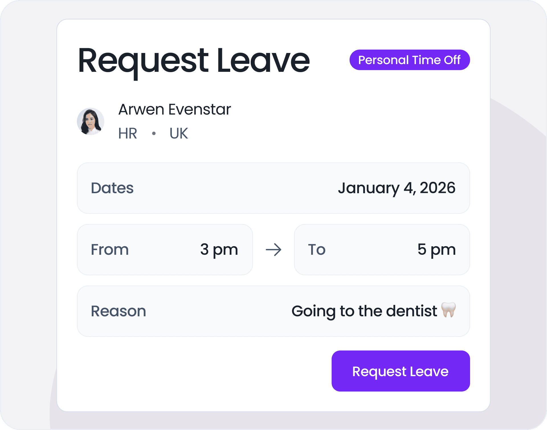 Time Off Requests, Simple and Fast