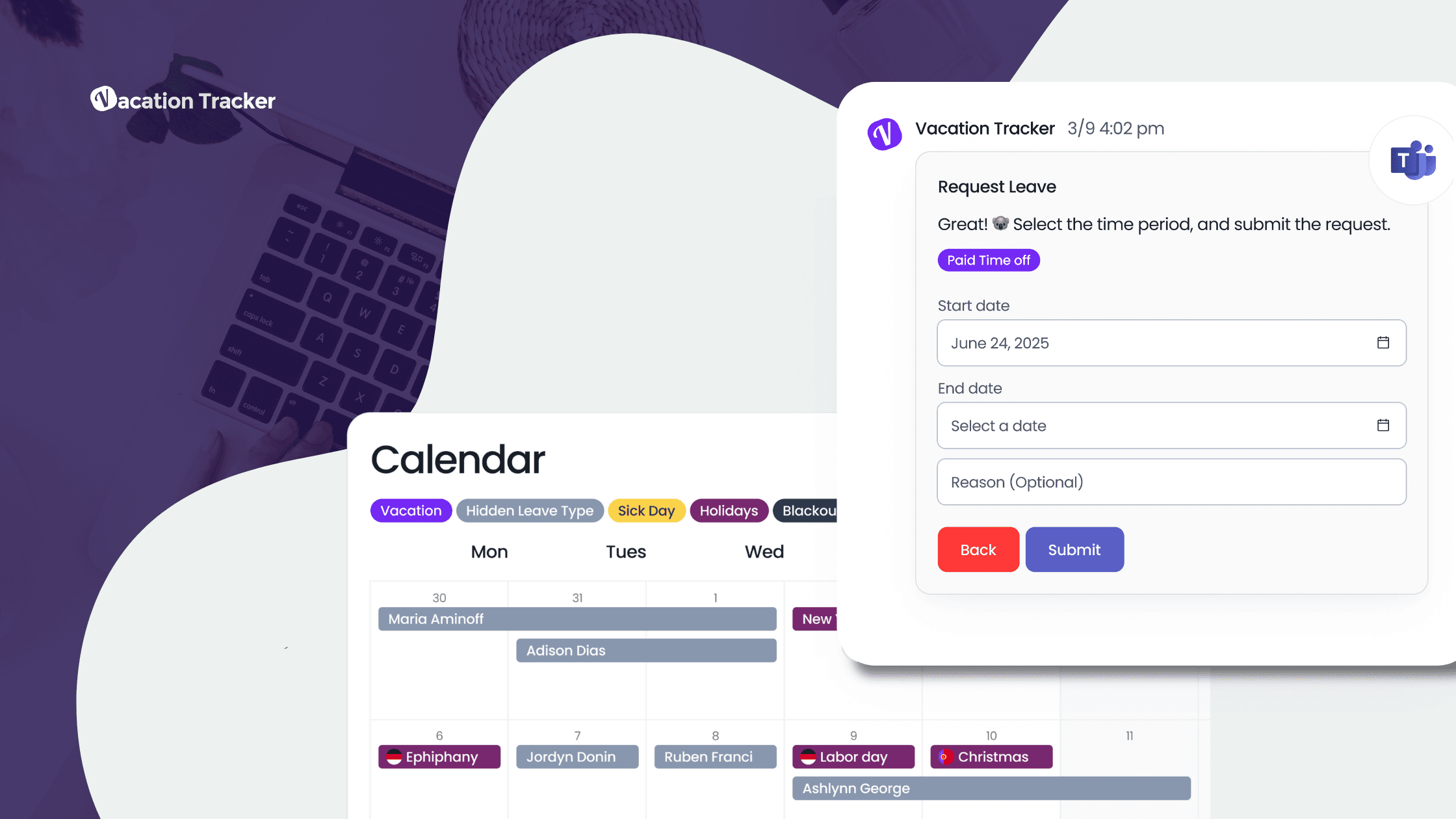 Vacation Tracker for Microsoft Teams