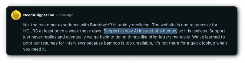 bamboohr reddit users report ai support.png