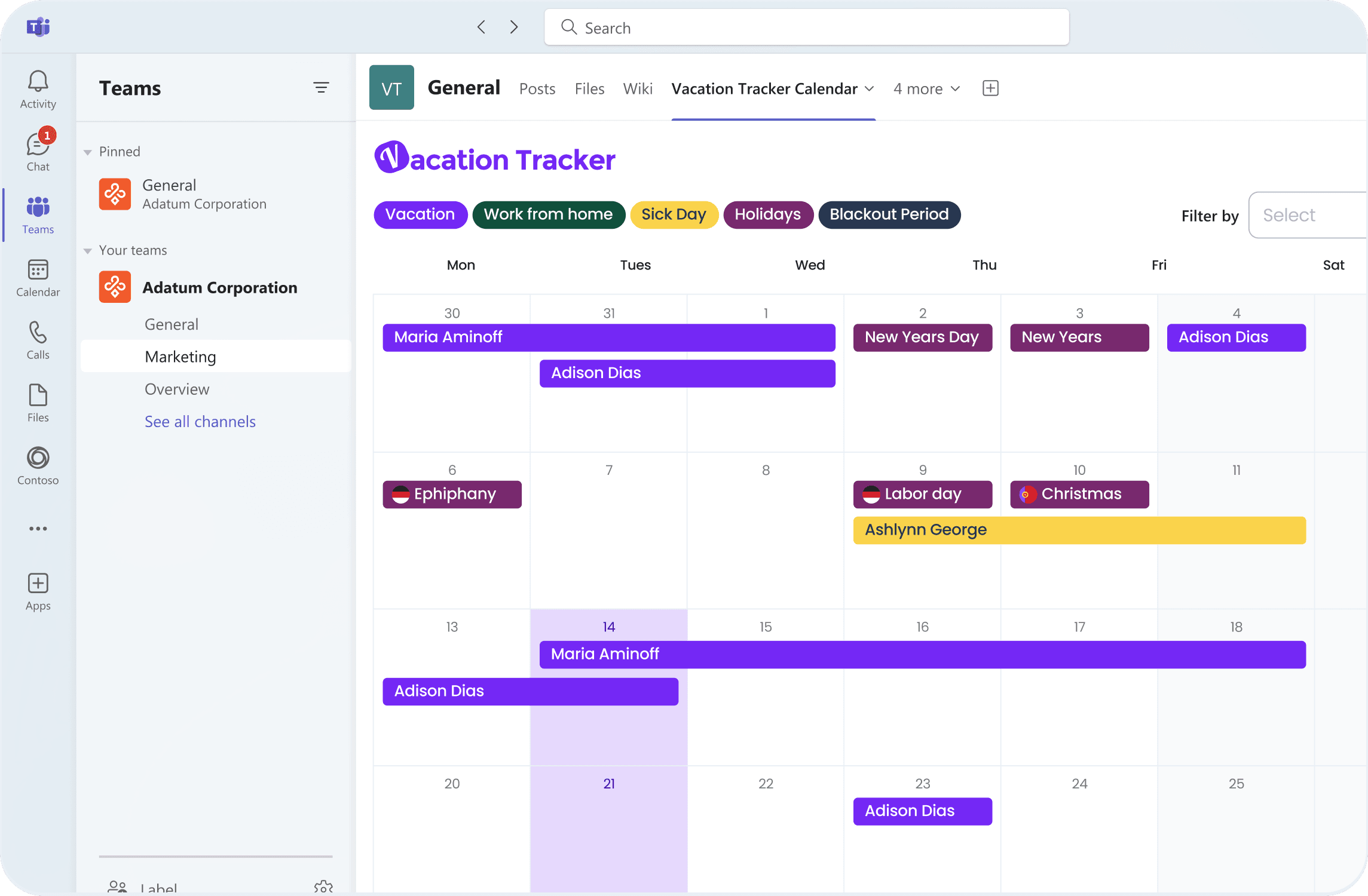 PTO Calendar View