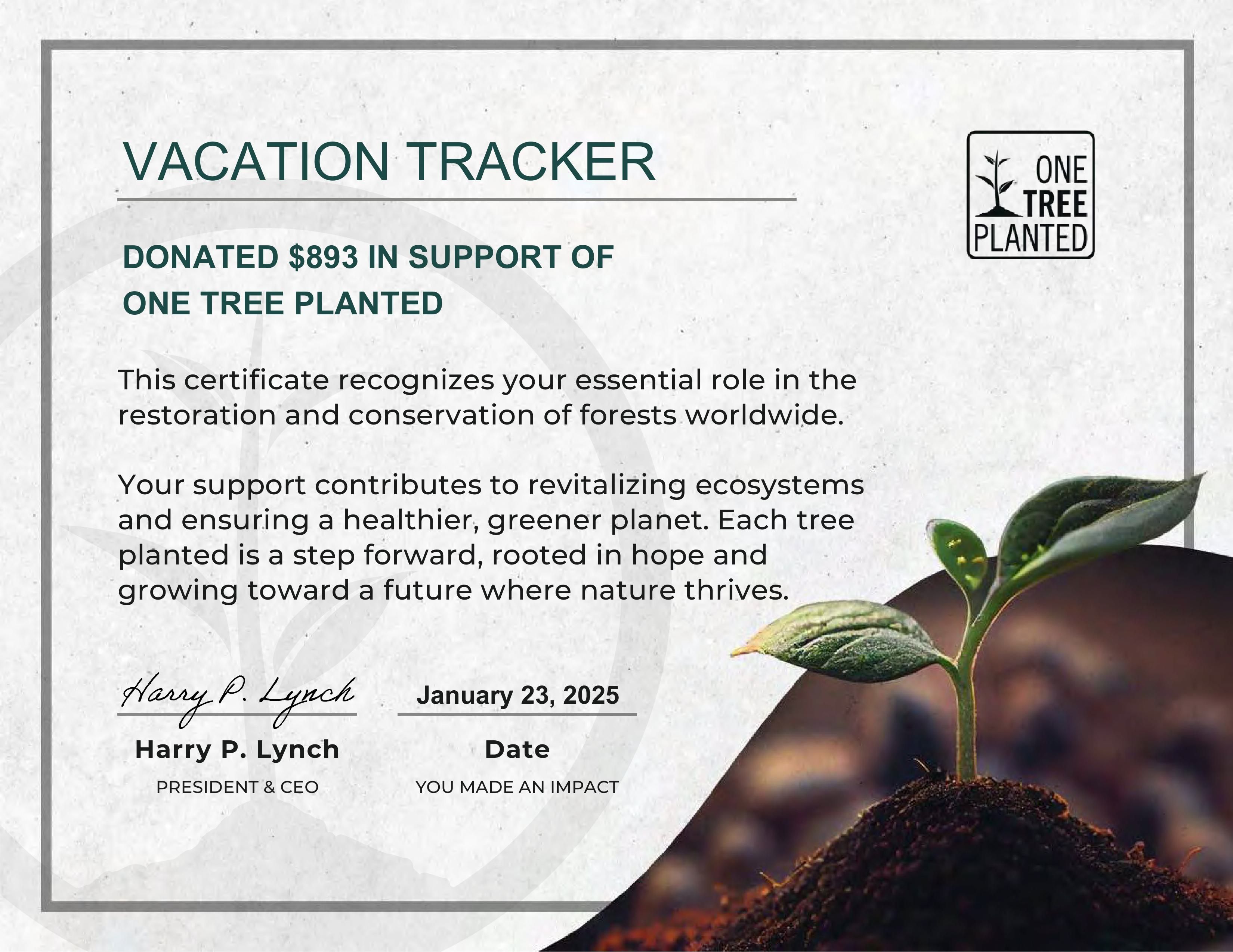 December 2024 Green Initiative: 893 Trees Planted!