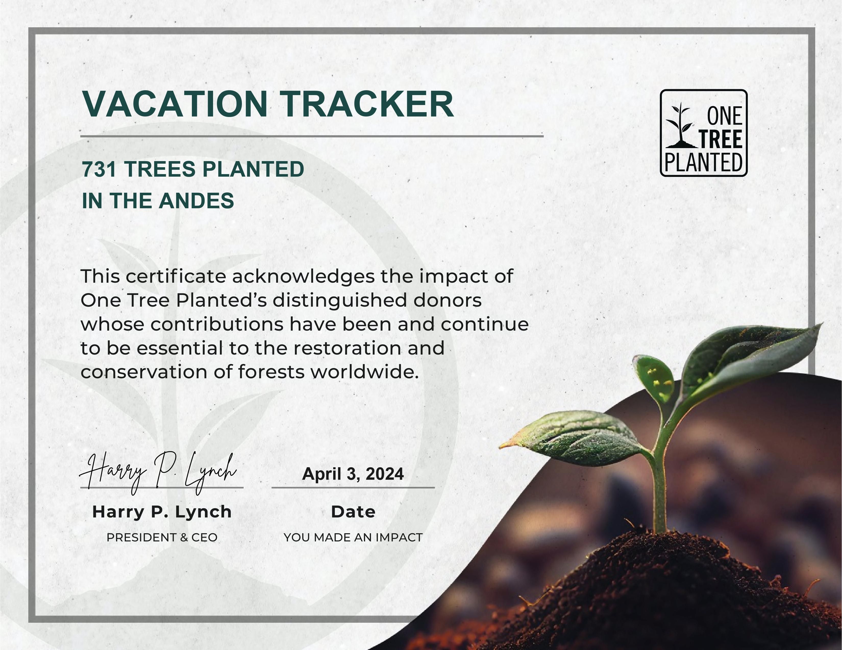 March 2024 Green Initiative: 731 Trees Planted!