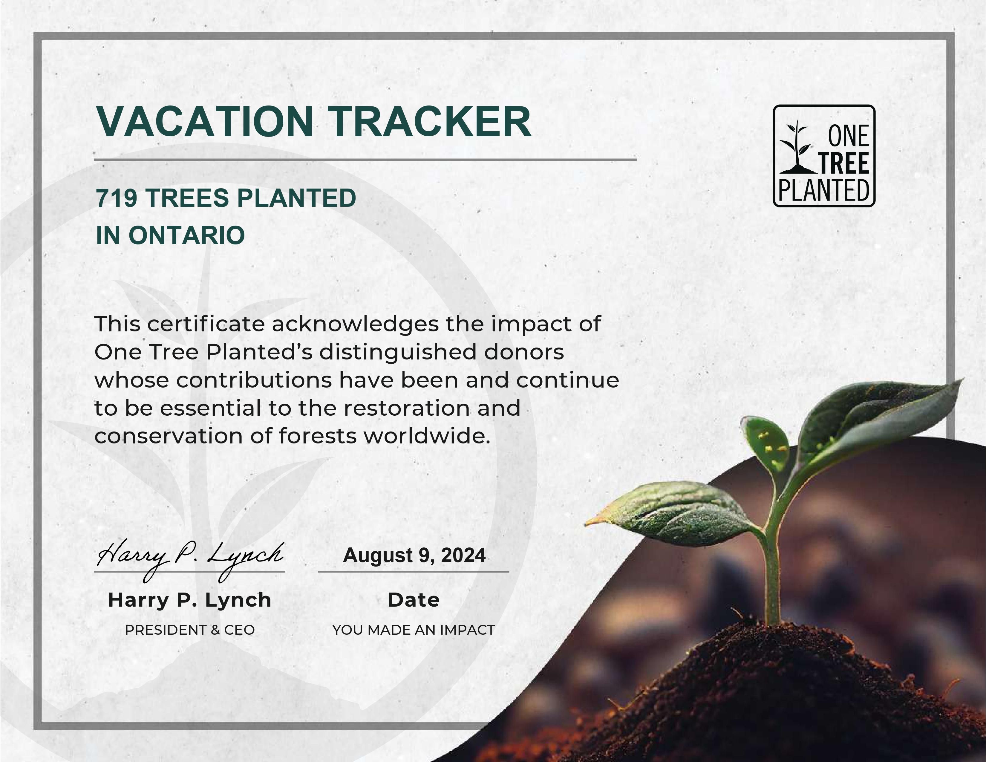 July 2024 Green Initiative: 719 Trees Planted!