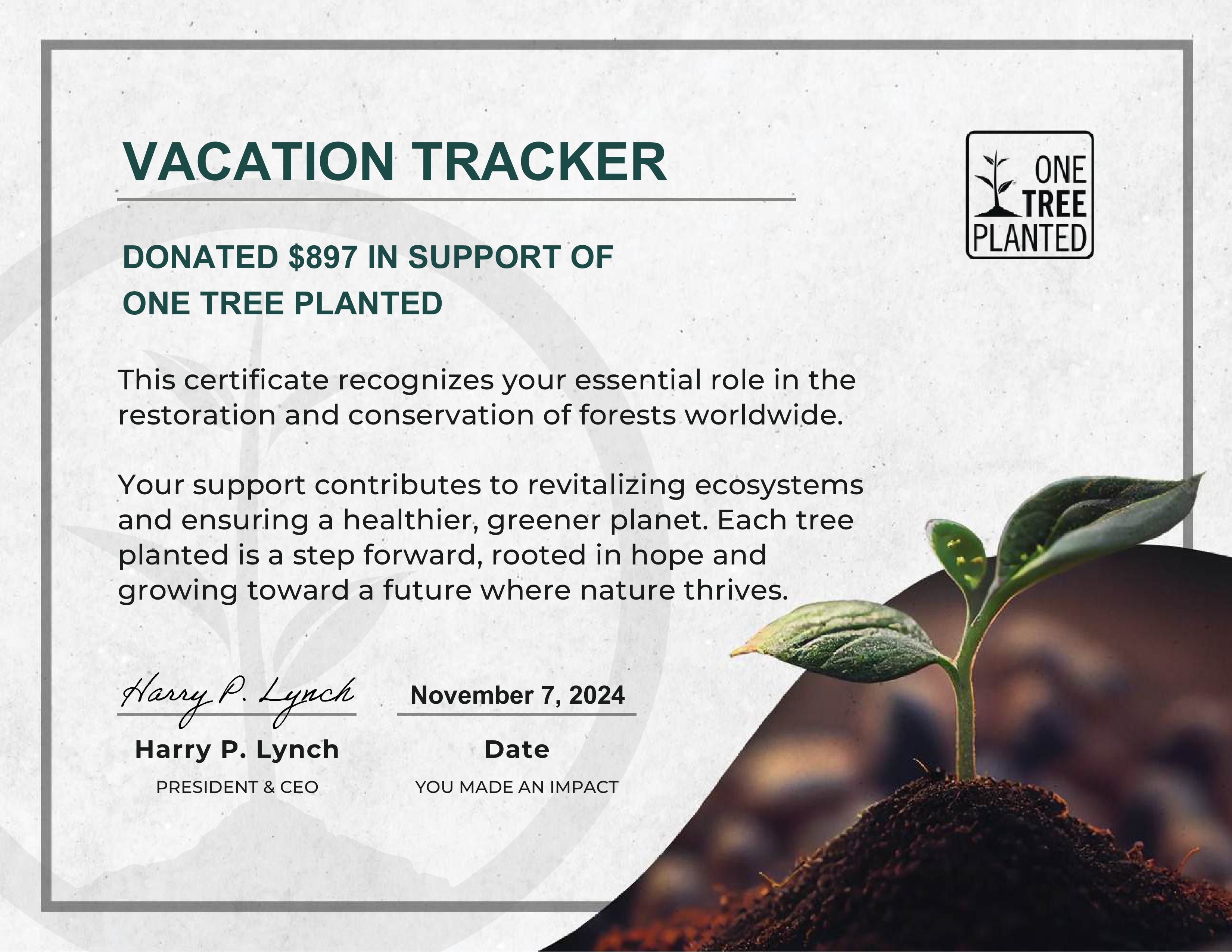 October 2024 Green Initiative: 897 Trees Planted!