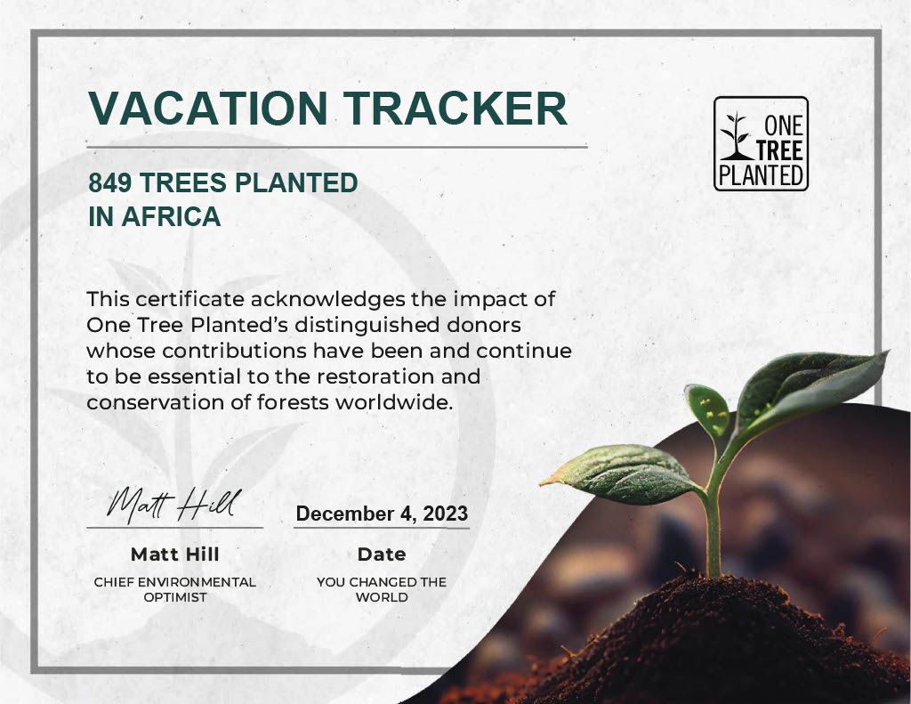 November 2023 Green Initiative: 849 Trees Planted!