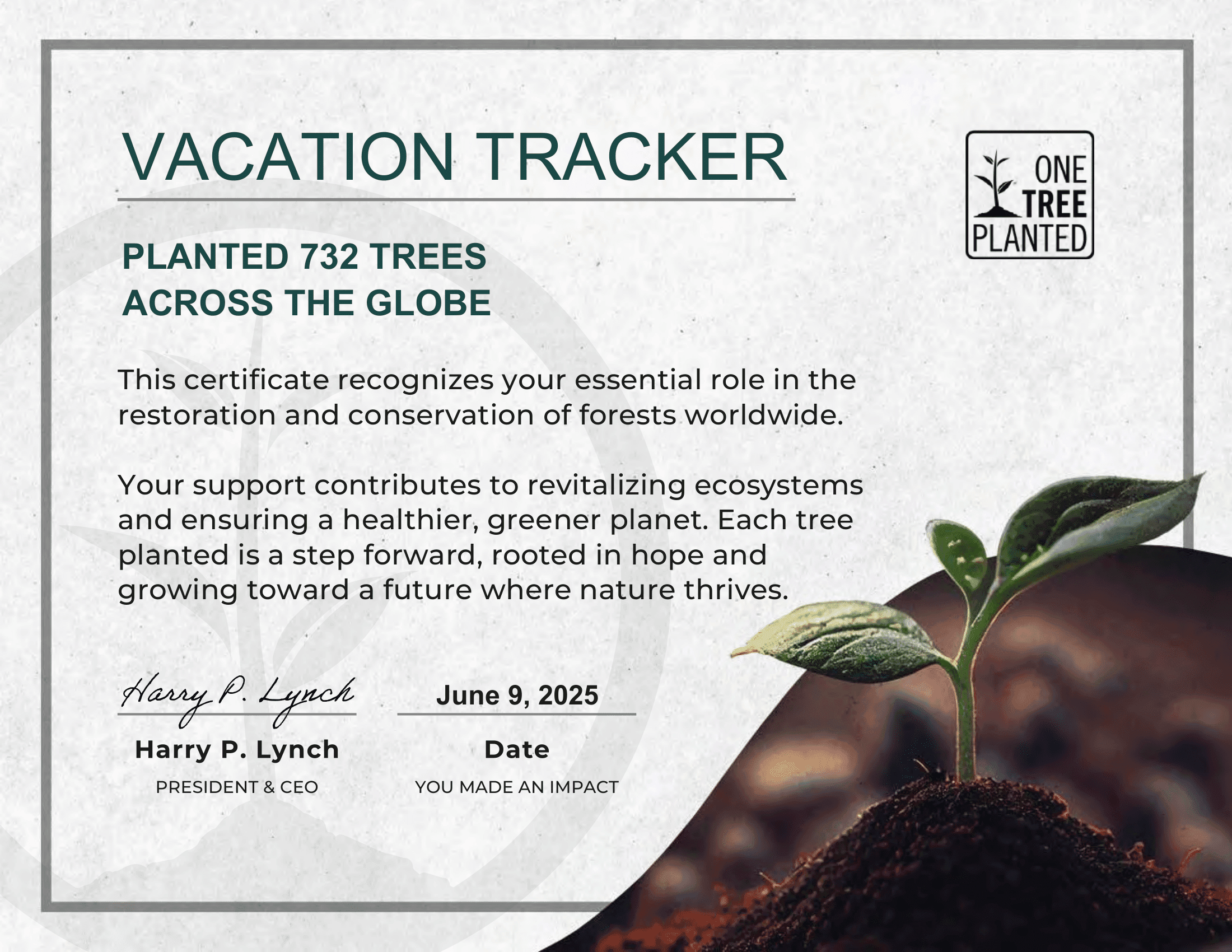 May 2025 Green Initiative: 732 Trees Planted!