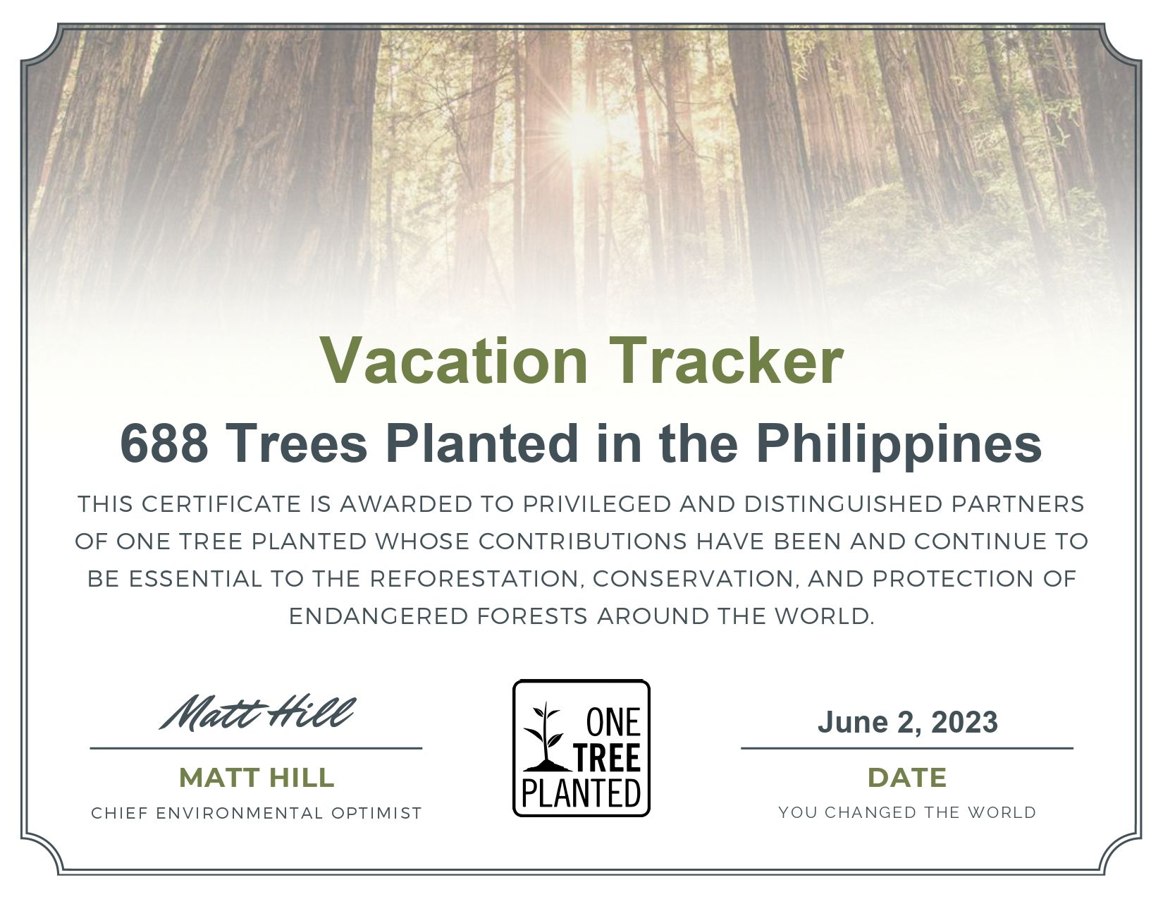 May 2023 Green Initiative: 688 Trees Planted!