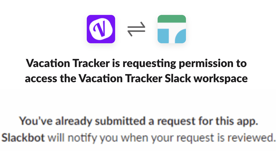 Slack OAuth window after clicking Sign in with Slack, showing the workspace permissions error message blocking the install