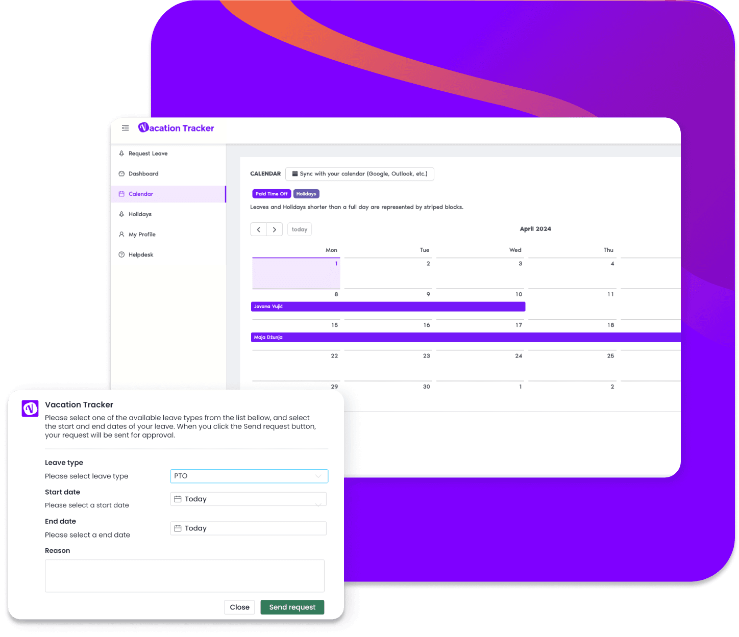 The easiest solution to all your vacation tracking woes.