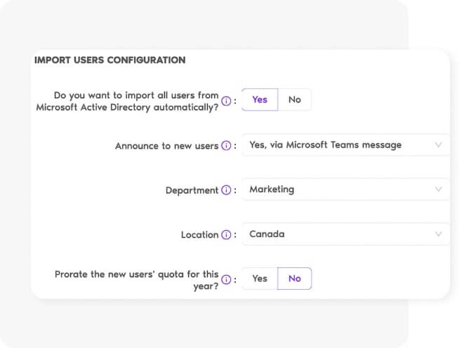 Importez facilement les nouveaux utilisateurs dans Vacation Tracker