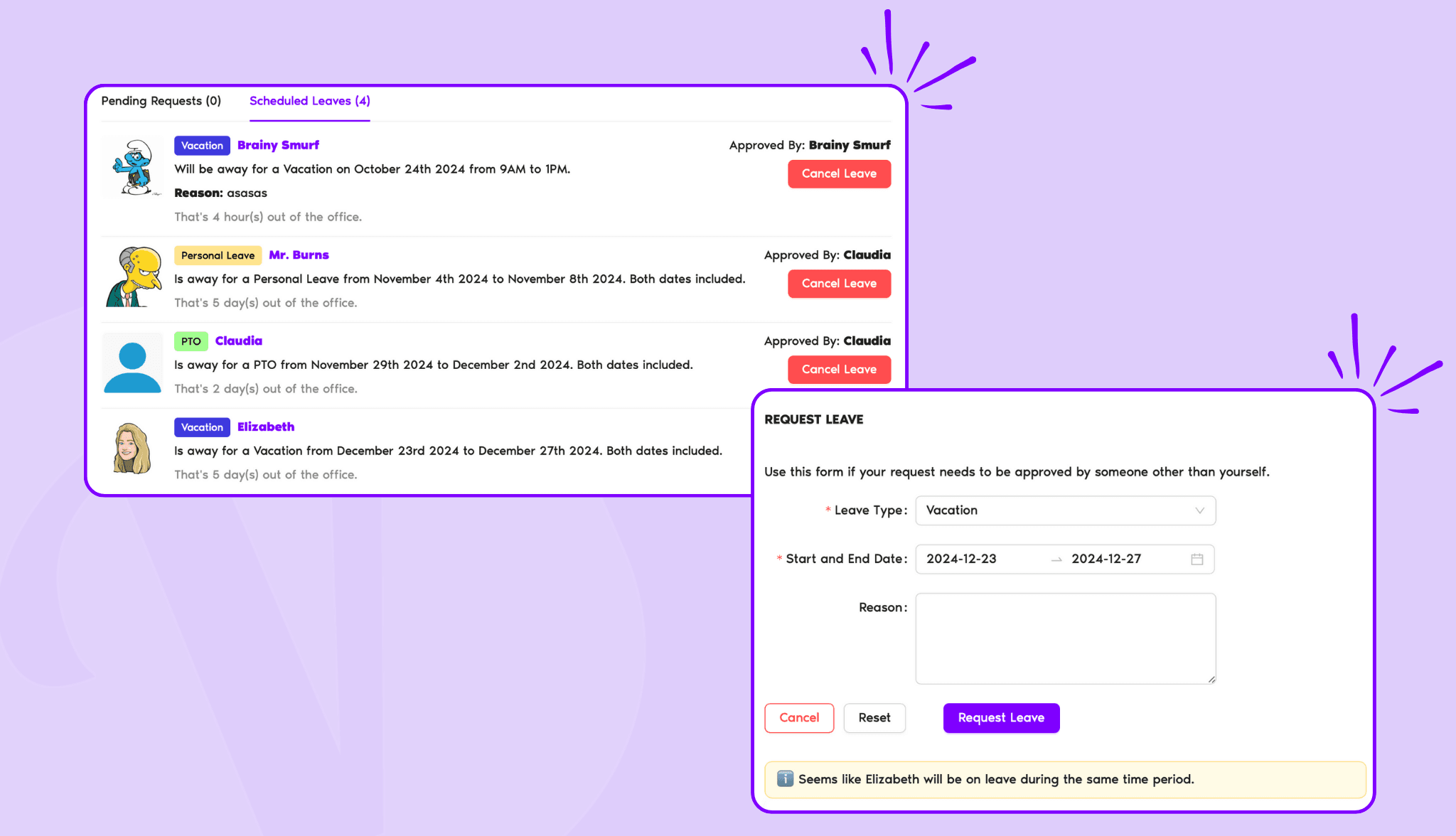 PTO Coverage in Vacation Tracker