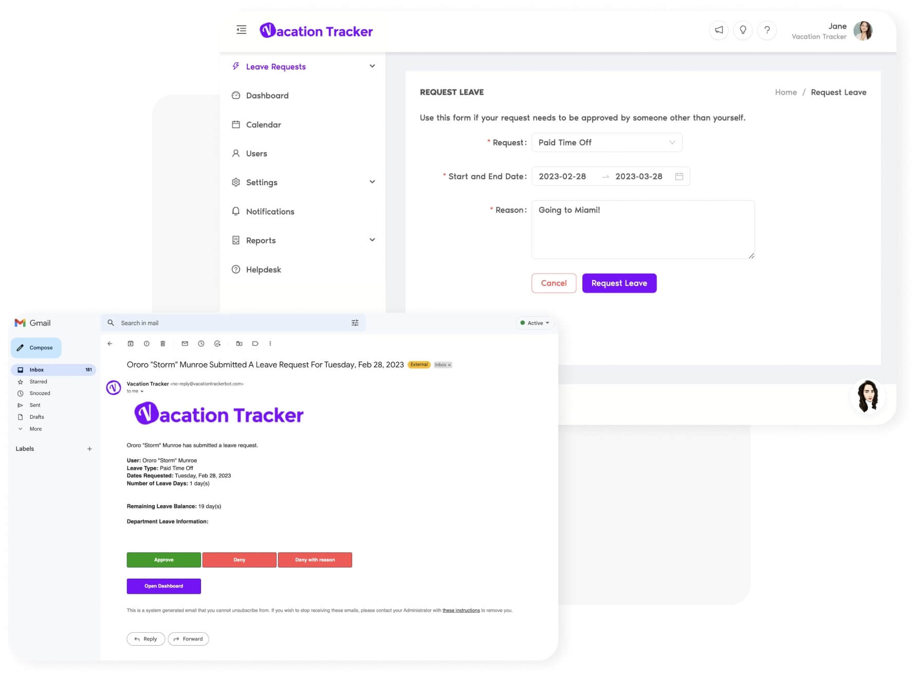 Un processus d’approbation de congés simple et fluide