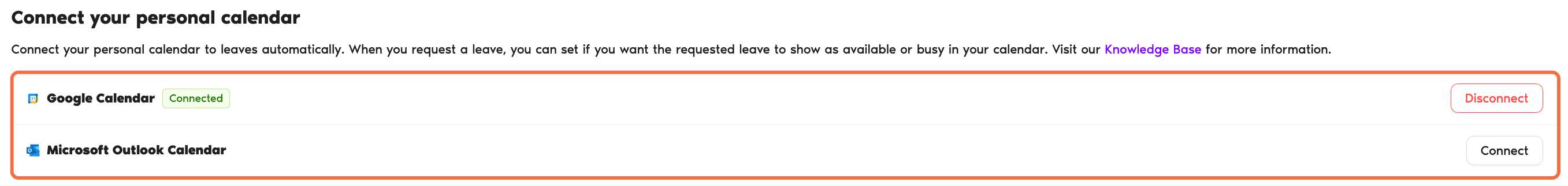 Connectez votre calendrier personnel avec Google Calendar et Microsoft Outlook Calendar
