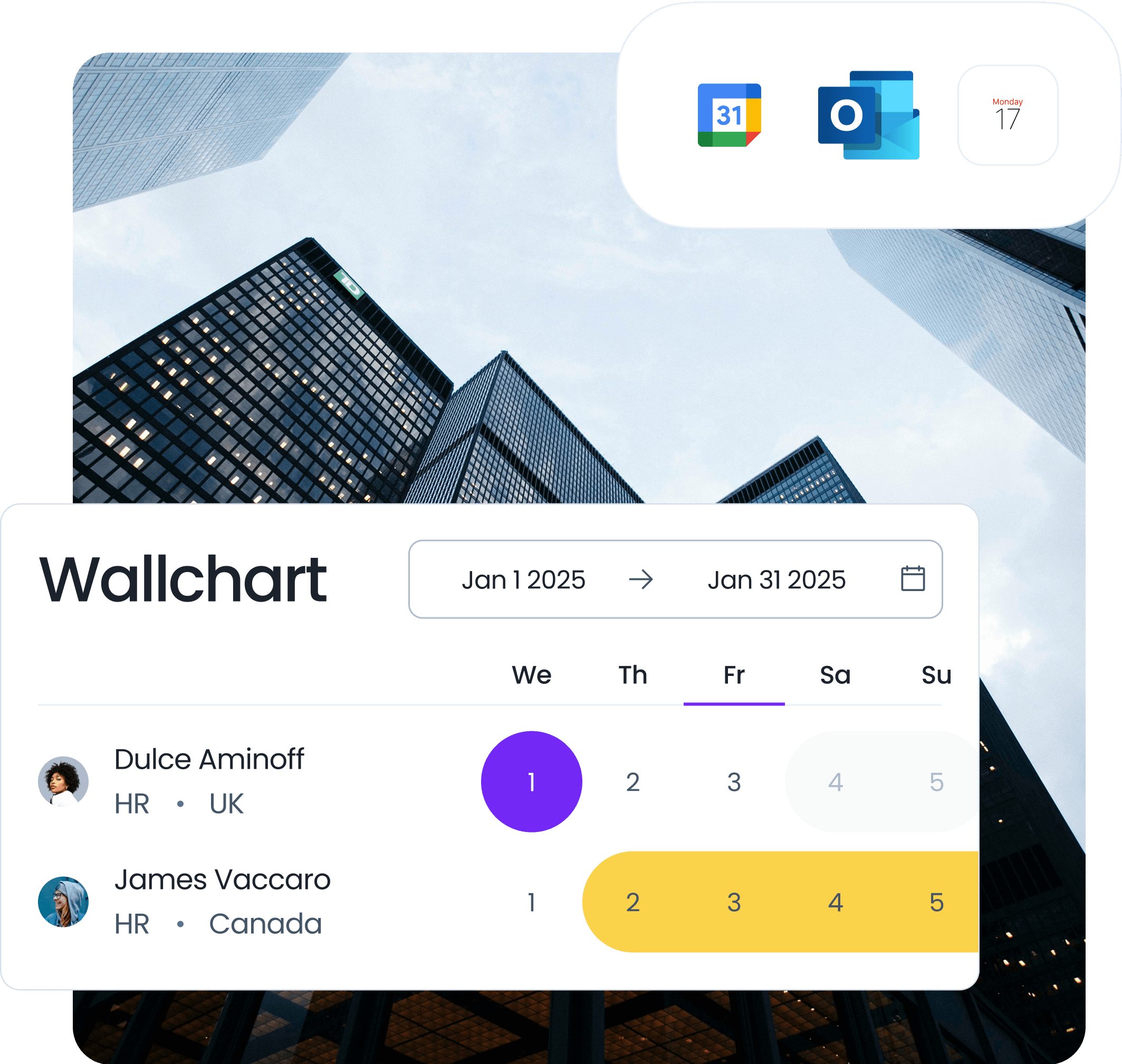 Full Visibility with Calendar & Wallchart Integration